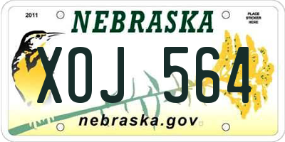NE license plate XOJ564
