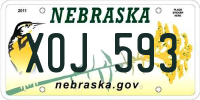 NE license plate XOJ593