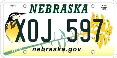 NE license plate XOJ597