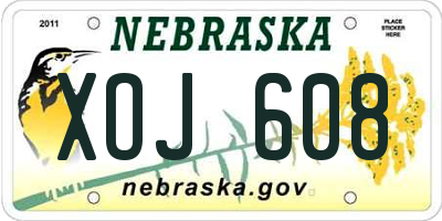 NE license plate XOJ608