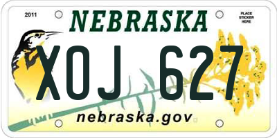 NE license plate XOJ627