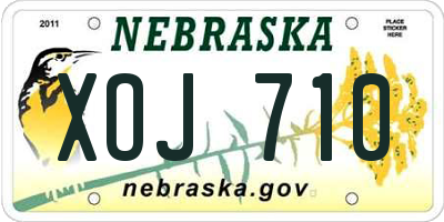 NE license plate XOJ710