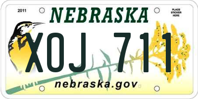 NE license plate XOJ711