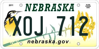 NE license plate XOJ712
