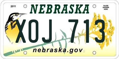 NE license plate XOJ713
