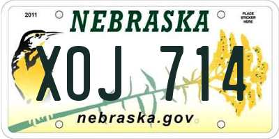 NE license plate XOJ714