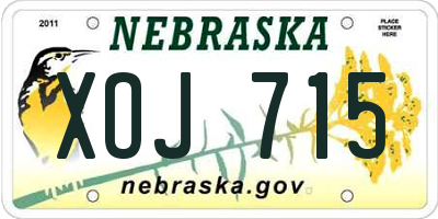 NE license plate XOJ715