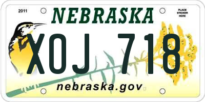 NE license plate XOJ718
