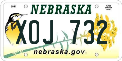 NE license plate XOJ732