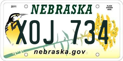 NE license plate XOJ734