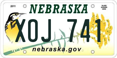 NE license plate XOJ741