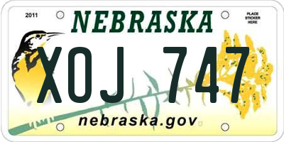 NE license plate XOJ747
