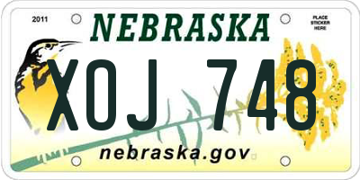 NE license plate XOJ748