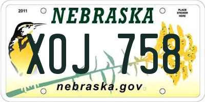NE license plate XOJ758