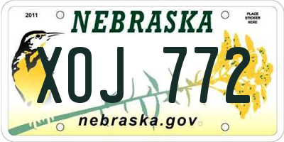 NE license plate XOJ772