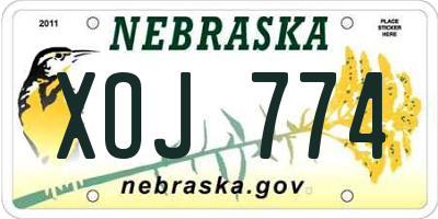 NE license plate XOJ774