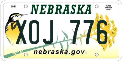 NE license plate XOJ776