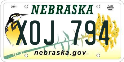 NE license plate XOJ794