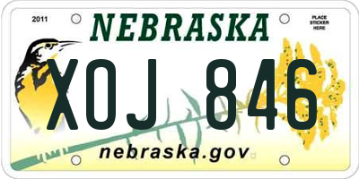 NE license plate XOJ846