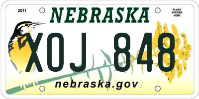 NE license plate XOJ848