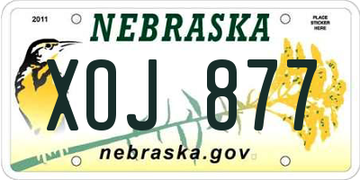 NE license plate XOJ877