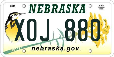 NE license plate XOJ880