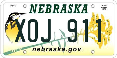NE license plate XOJ911