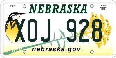 NE license plate XOJ928