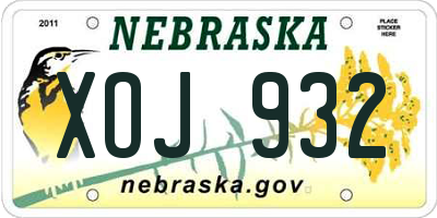 NE license plate XOJ932