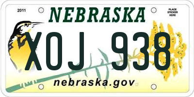NE license plate XOJ938