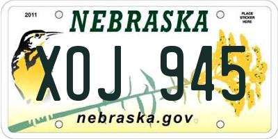 NE license plate XOJ945
