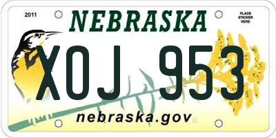 NE license plate XOJ953