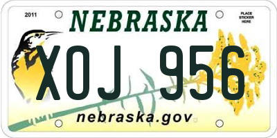 NE license plate XOJ956