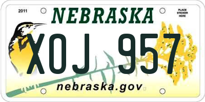 NE license plate XOJ957