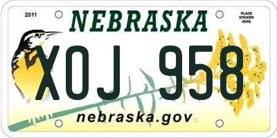 NE license plate XOJ958