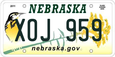 NE license plate XOJ959