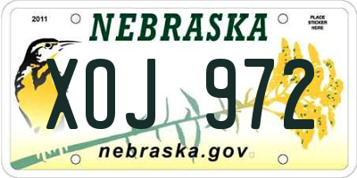 NE license plate XOJ972