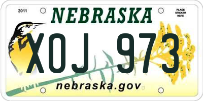 NE license plate XOJ973