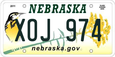 NE license plate XOJ974