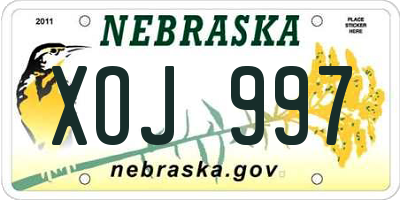 NE license plate XOJ997