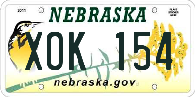 NE license plate XOK154