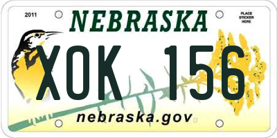 NE license plate XOK156