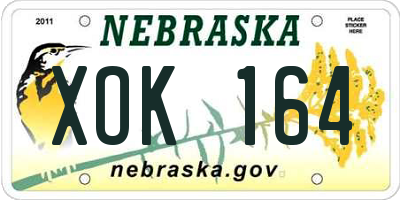 NE license plate XOK164