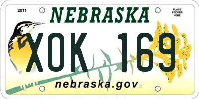 NE license plate XOK169