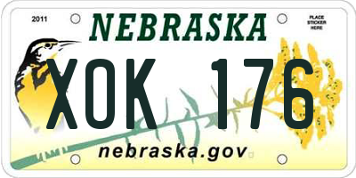 NE license plate XOK176