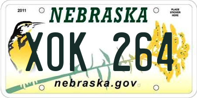 NE license plate XOK264