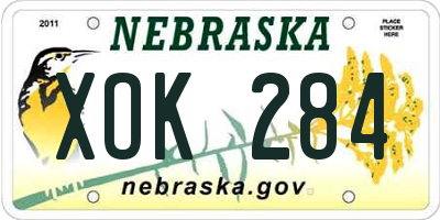 NE license plate XOK284