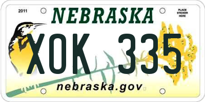 NE license plate XOK335