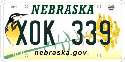 NE license plate XOK339