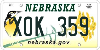 NE license plate XOK359